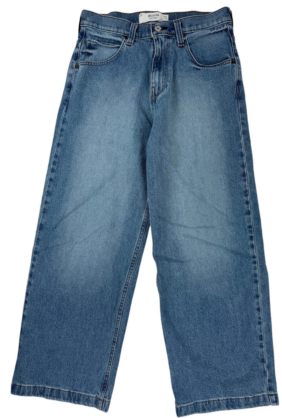 Hollister Men’s Super Baggy Jeans 29x30 Light Wash Wide Leg Denim